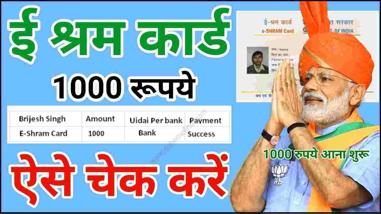 How to Check E-shram Card Money Online