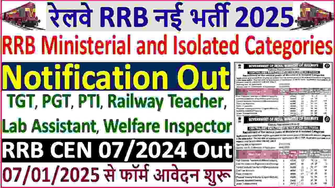 Railway Ministerial & Isolated 2025 Online Form